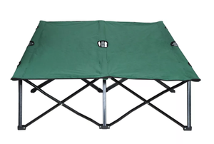 lot 133 image: Outsunny 2 Person Folding Camping Cot, Portable Sleeping Cot with Carry Bag