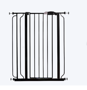 lot 109 image: Regalo Gate 36.5-Inches x 41-Inches Pressure Mounted Black Metal Safety Gate (Maybe Missing Hardware)
