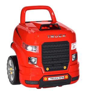 lot 271 image: Qaba Mechanic Kids Truck Engine Toy Set, Car Service Play Set, Red