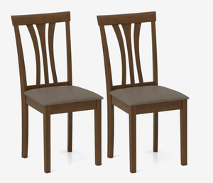 lot 170 image: Costway Wooden Dining Chairs Set of 2 with Linen Fabric Upholstered and Rubber Wood Frame