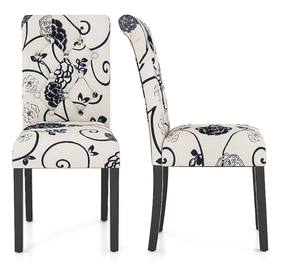 lot 180 image: Slickblue Set of 2 Multicolor Modern Linen Upholstered Non-Swivel Dining Chair (Rubber Wood Frame)