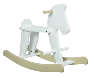 lot 455 image: Qaba Wooden Rocking Horse Toddler Baby Ride-on Toys for Kids 1-3 Years with Classic Design & Solid Workmanship, White