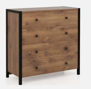 lot 384 image: Costway 4-Drawer Dresser Modern Wooden Chest of Drawers for Bedroom Living Room 31.5W x 14D x 31H