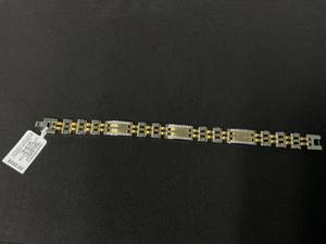 lot 174 image: MCYS Mens Diamond Two-Tone Link Bracelet (12 ct. t.w.) in Stainless Steel and Yellow Ion-Plate