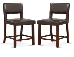 lot 365 image: 2 Piece Bar Chair Set with Hollowed Back and Rubber Wood Legs