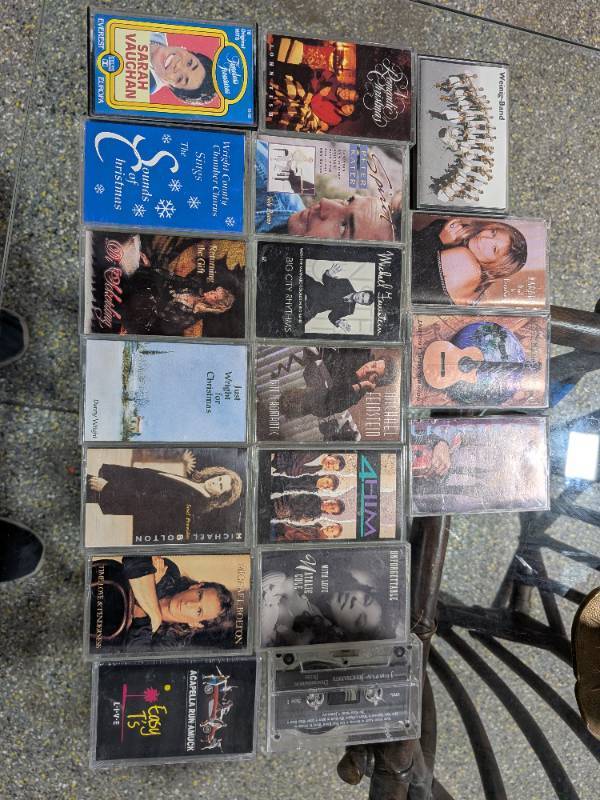 lot 21 image: Large Lot of Music Cassette Tapes Pop Christmas Easy Listening