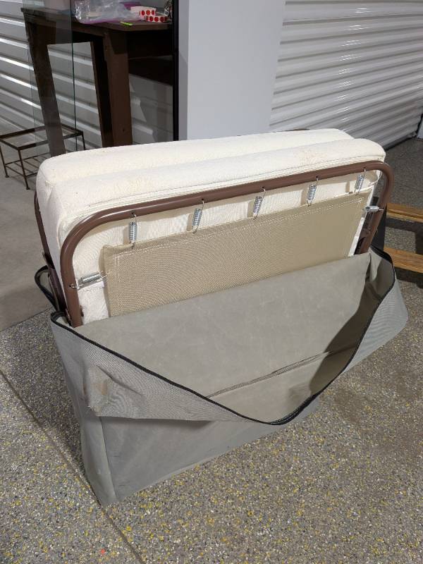 lot 30 image: Folding Guest Bed Rollaway Cot in Storage Bag 38 Folded