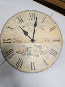 lot 40 image: Rustic French Country Style Wall Clock Paris Floral Design 12 Diameter