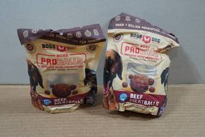 lot 56 image: 2 Boss Dog Freeze Dried Dog Treats - Beef