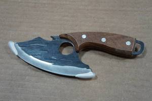 lot 120 image: Rolled Carbon Steel Finger Hole Hunting Knife