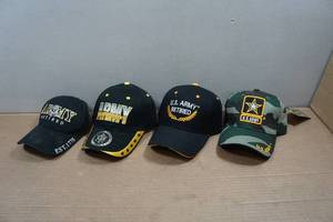 lot 129 image: 4 US Army Hats