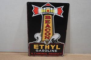 lot 147 image: Novelty Metal Sign - Beacon Ethyl Gasoline