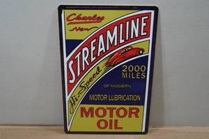 lot 148 image: Novelty Metal Sign - Streamline Motor Oil
