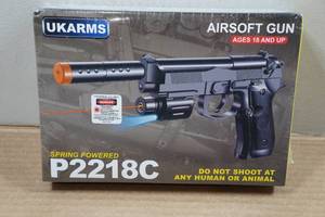 lot 154 image: UkArms P2218C Airsoft Pistol with Laser Sight