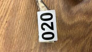 lot 20 image: Pair of Brass Animal Figurines Giraffe and Elephant India