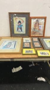 lot 22 image: Collection of Framed De Grazia Prints and Artwork