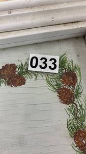 lot 33 image: White Wicker Serving Cart with Glass Top - Pelican Pines Design