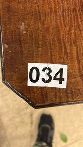 lot 34 image: Wooden Accent Side Table with Turned Legs