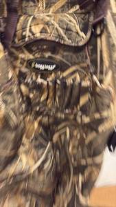 lot 63 image: Frogg Toggs Camo Chest Waders Size 12 with Rubber Boots