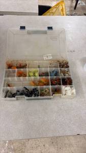 lot 102 image: Assorted Fishing Flies and Jigs in Compartment Box