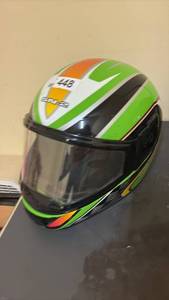 lot 448 image: Lot of 2 Full-Face Motorcycle Helmets with Graphics