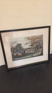 lot 459 image: Framed Royal Hunt in Windsor Park Artwork Print