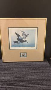 lot 464 image: 1989 South Carolina Migratory Waterfowl Stamp Print with Framed Stamp