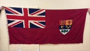 lot 476 image: Large WW2 Wool Canadian Red Ensign Flag with Crest