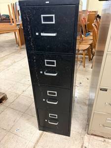 lot -12 image: 4 drawer black filing cabinet