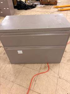 lot -8 image: two drawer metal storage container