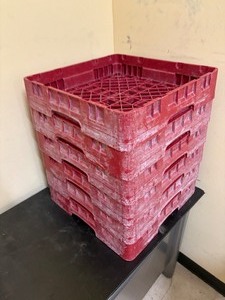 lot -37 image: set of flack racks for commercial dishwasher