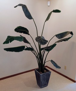 lot 37 image: LL - 6 Foot Tall Potted Faux Tropical Plant in Decorative Planter