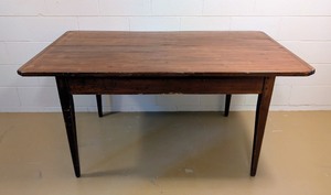lot 89 image: LL - Vintage Wood Dining Table with Tapered Legs