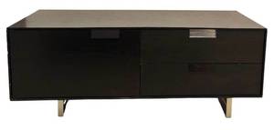 lot 56H image: LL - Black Console Table with Storage