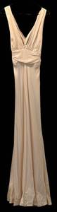 lot 67H image: LL - Nicole Miller 100% Silk Ivory Gown Size 6