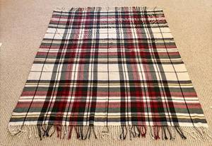 lot 70H image: LL - Pottery Barn Wool Plaid Blanket 37x52 Inches