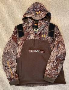 lot 71H image: LL - Under Armour Camo Hooded Pullover Jacket Size Large