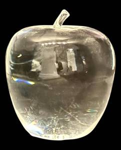 lot 121H image: LL - Steuben Crystal Apple Paperweight