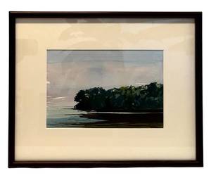 lot 183H image: LL - Framed Watercolor Landscape Painting Signed by Artist