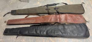 lot 191H image: LLS - Set of 3 Vintage Gun Cases Boyt Leather and Canvas
