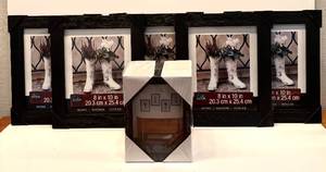 lot 193H image: LL - Set of 5 Studio Decor 8x10 Black Frames and 4 Sealed Shadow Box Frames 5x7