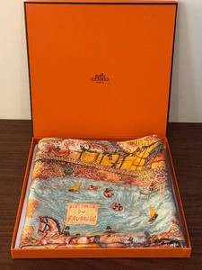lot 17D image: Hermes Les Folies du Faubourg Silk Scarf with Box