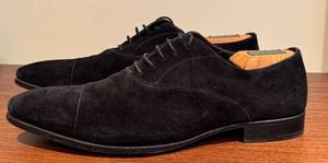 lot 24D image: Prada Black Suede Oxford Dress Shoes