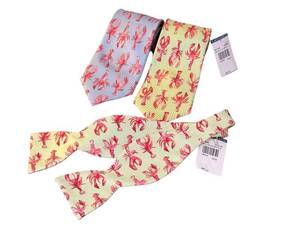 lot 28D image: J. McLaughlin Lobster Pattern Tie and Bow Tie Set