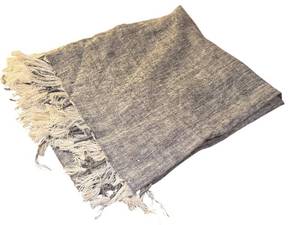 lot 33D image: Serena & Lily Woven Throw Blanket with Fringed Edges