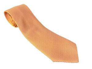 lot 39D image: Hermes Paris Silk Tie in Orange Geometric Pattern