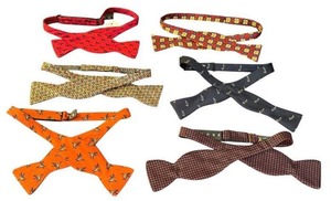 lot 46DD image: Set of 6 Designer Silk Bow Ties by Robert Talbott, Barneys New York, and Hanauer