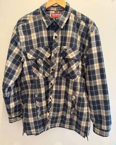 lot 50D image: Simms Plaid Long Sleeve Snap Shirt, Size Large
