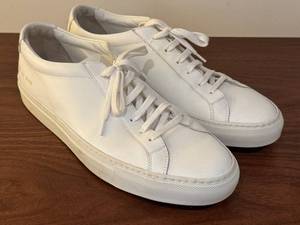 lot 52D image: Common Projects Achilles Low White Leather Sneakers Size 43