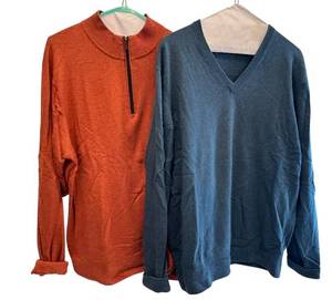 lot 56D image: Set of 2 Peter Millar Mens Sweaters Size Large - Wool and Cashmere Blend